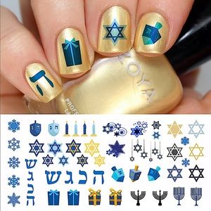 💌BO/GO$6 Hanukkah water Transfer Nail Decals